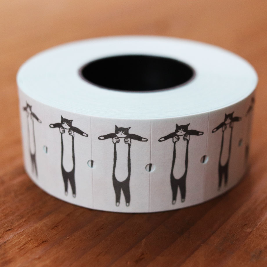 日本36Sublo．黑白貓 標籤機貼紙膠帶 <整捲/分裝>