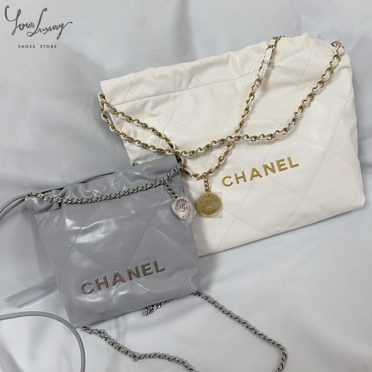 【Luxury】全球代購 香奈兒 CHANEL 22 MINI HANDBAG 黑金黑銀 白金白銀 灰金灰銀 全黑 粉金 粉銀 垃圾袋 (客服報價)