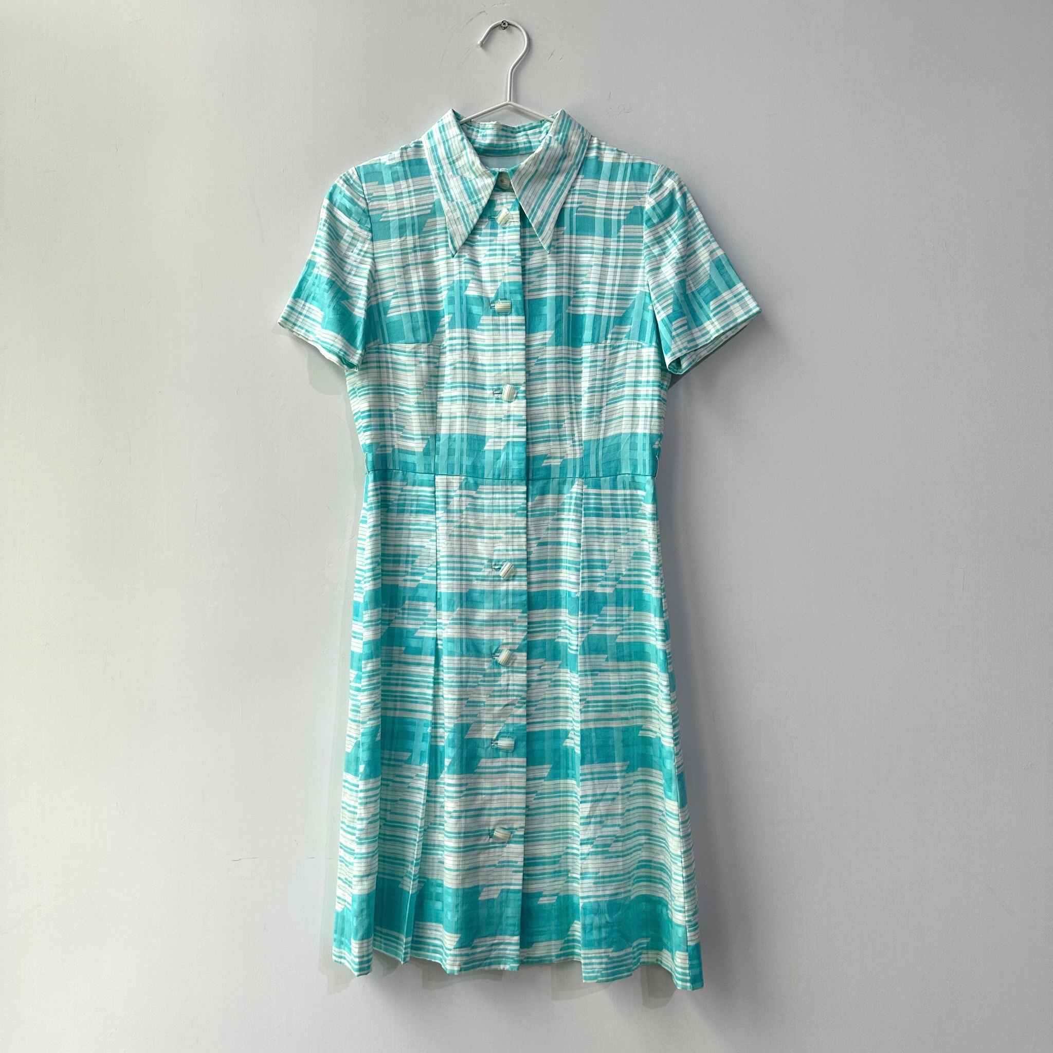 天藍雲朵感線條連身裙