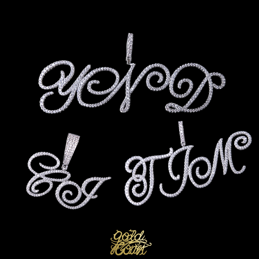 客製化滿鑲花體 (A-Z) 字母墜飾