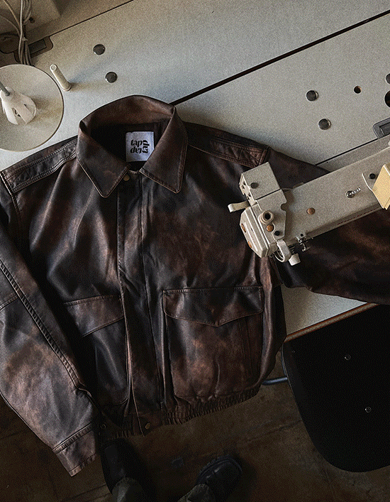 必殺復古皮革飛行夾克