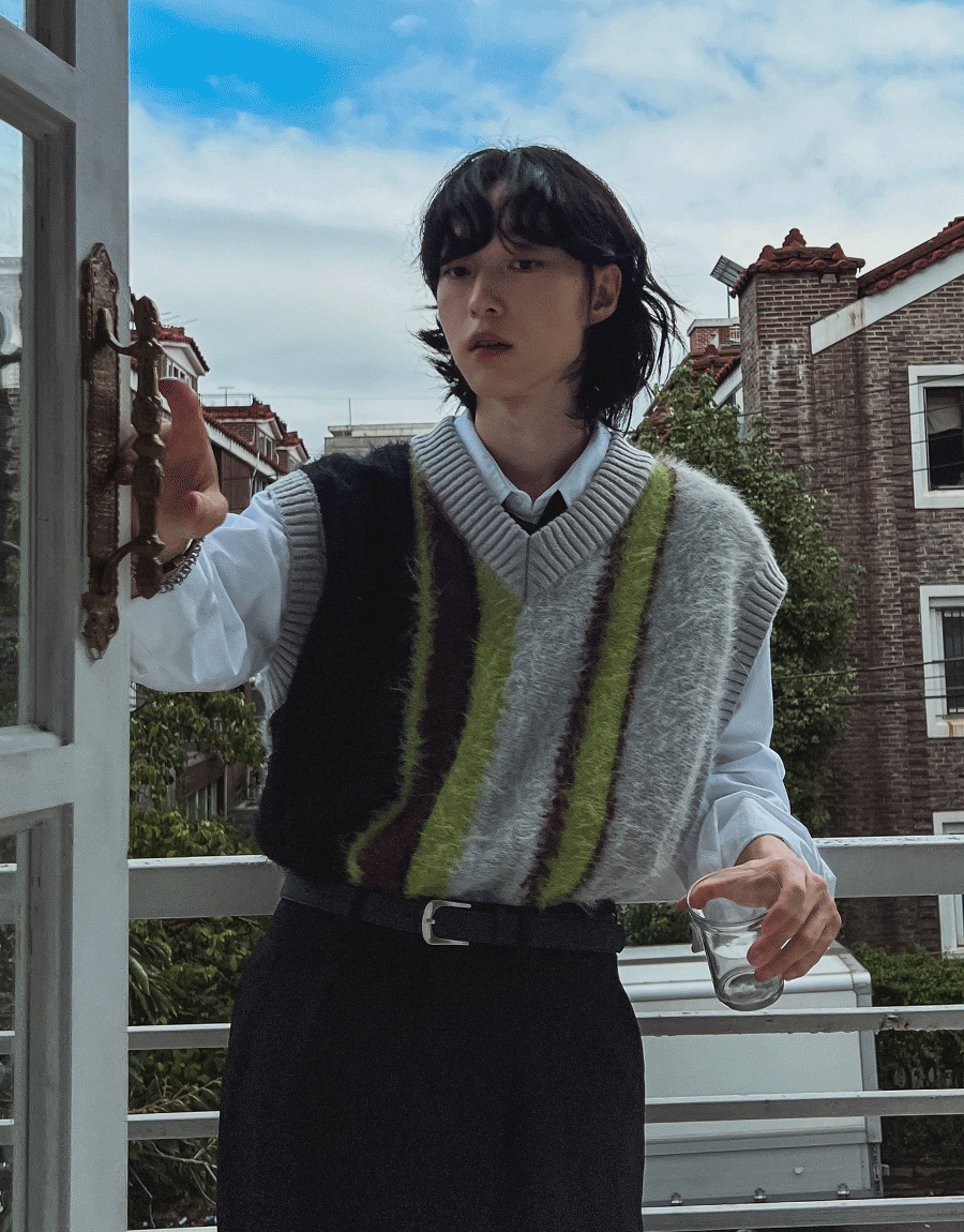 森林馬海毛針織背心