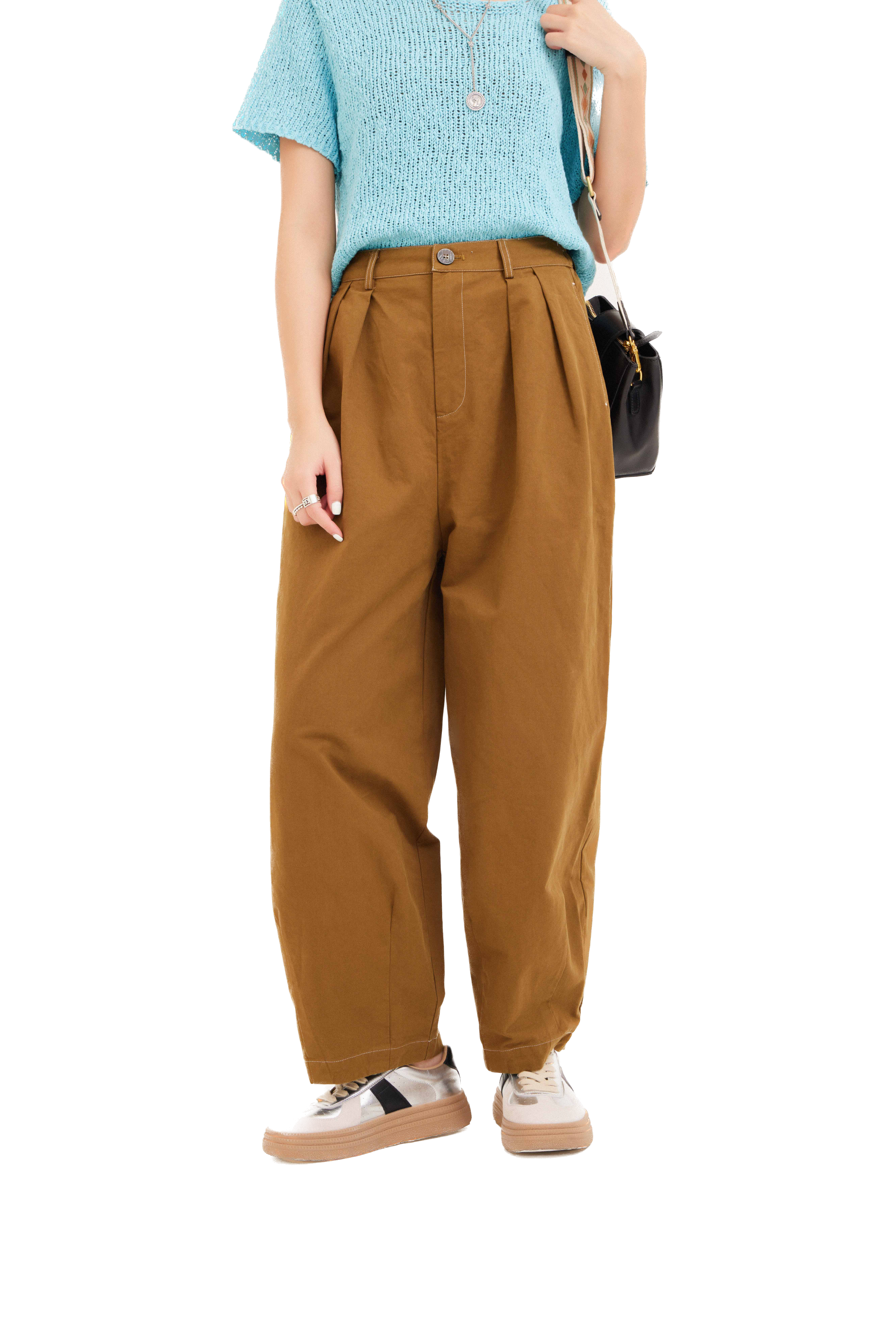 中性型格寬腿斜布褲（現貨款式）