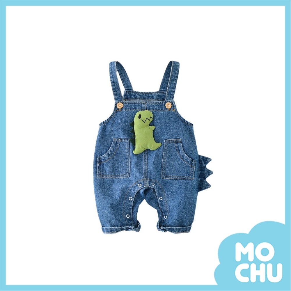 小恐龍水洗牛仔背帶褲