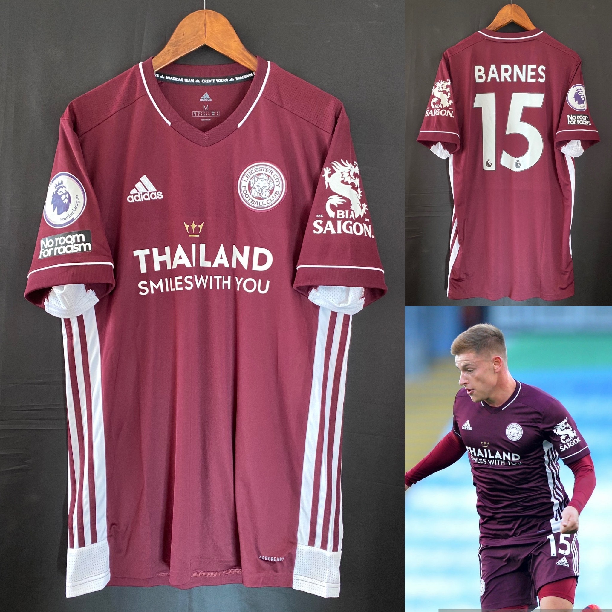 (更衣室版) 李斯特城 2020-2021 Adidas 作客更衣室球員版球衣 #15 BARNES
