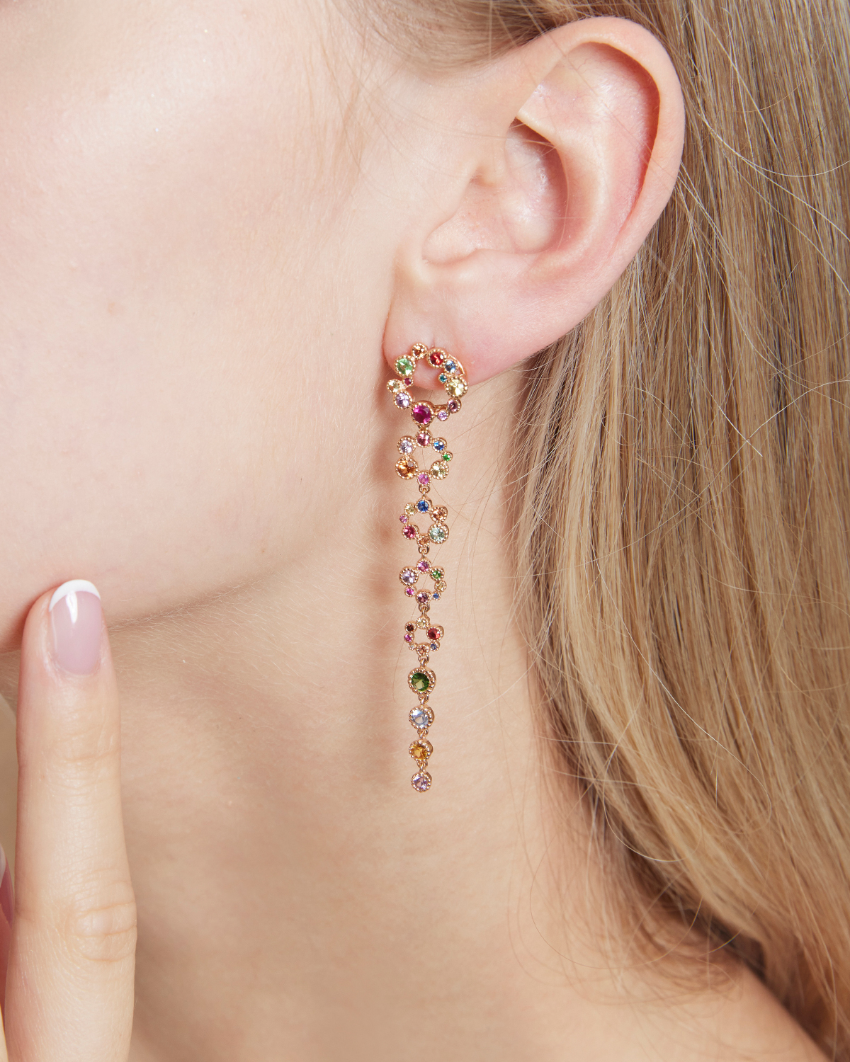 KALEIDOSCOPE - 萬花筒之境 彩色藍寶石耳環