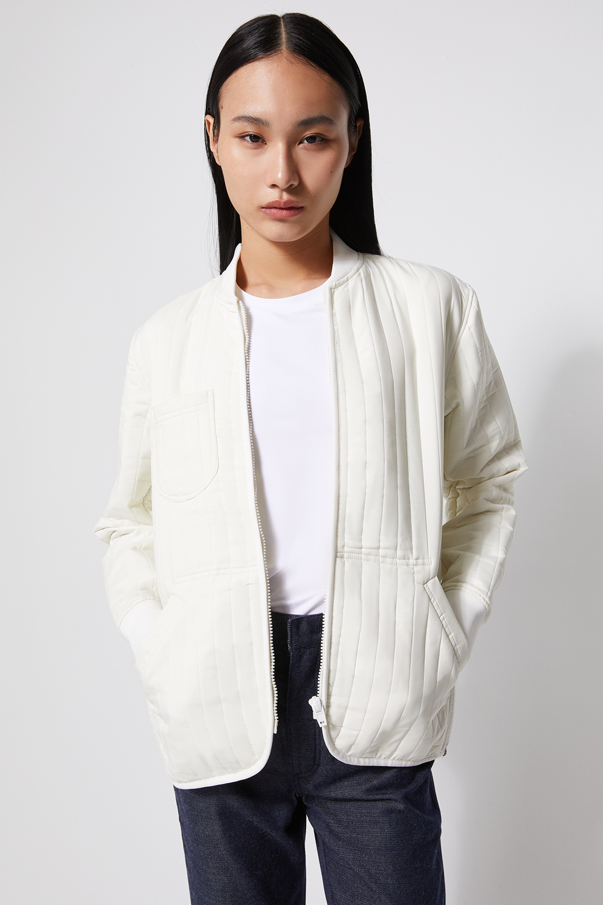 LINER 拉鍊式外套 UNISEX（香草白）