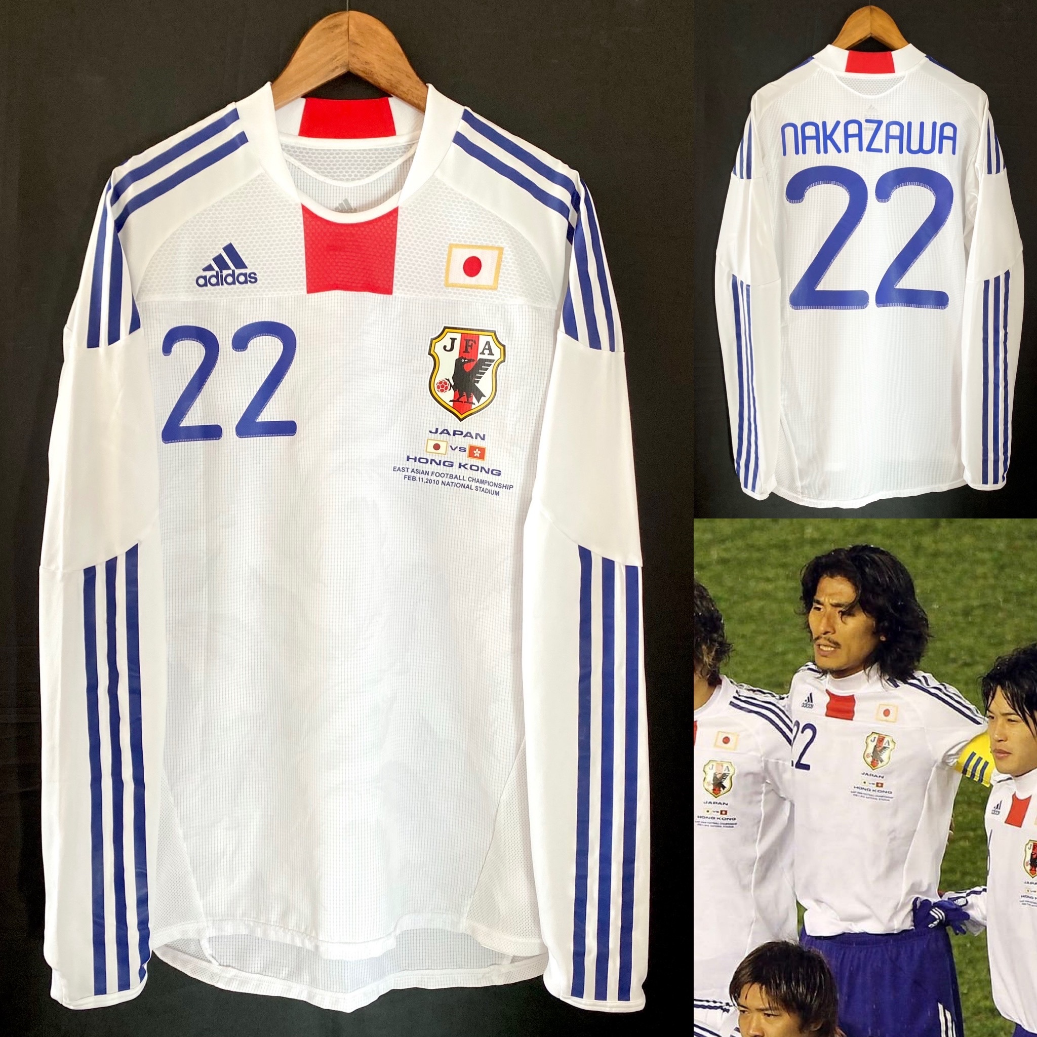 (Player Issue) Japan 2010 EAFF Championship Adidas Away Player Issue Shirt vs Hong Kong  #22 NAKAZAWA