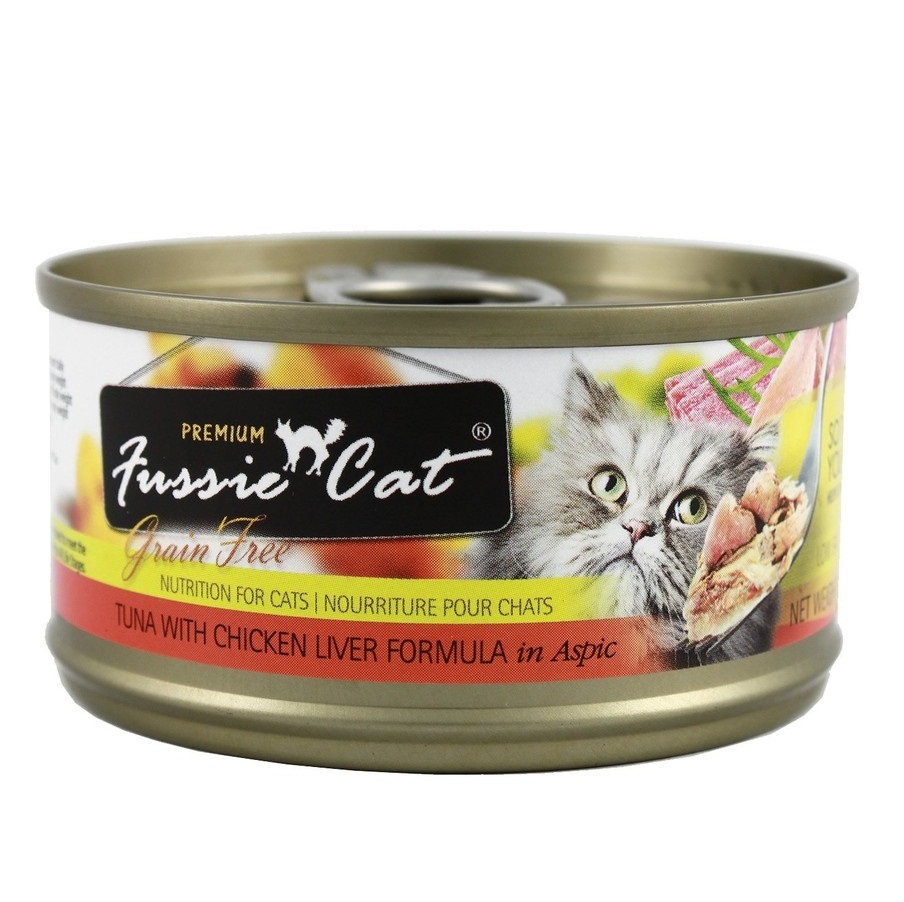 Fussie Cat Premium Wet Food Series - Tuna With Chicken Liver In Aspic 80g