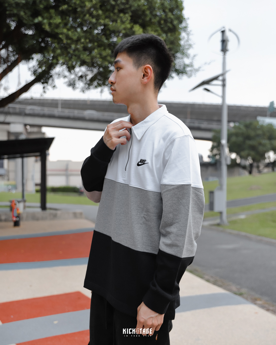 **特價商品售出不退換**男款 NIKE CLUB SHIRTS 黑白灰 綠白灰 撞色 寬版 重磅 刺繡 小勾 半開襟襯衫【FB7798-100】【FB7798-323】