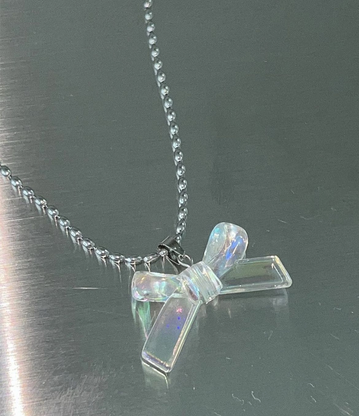 KR BLING RIBBON NECKLACE