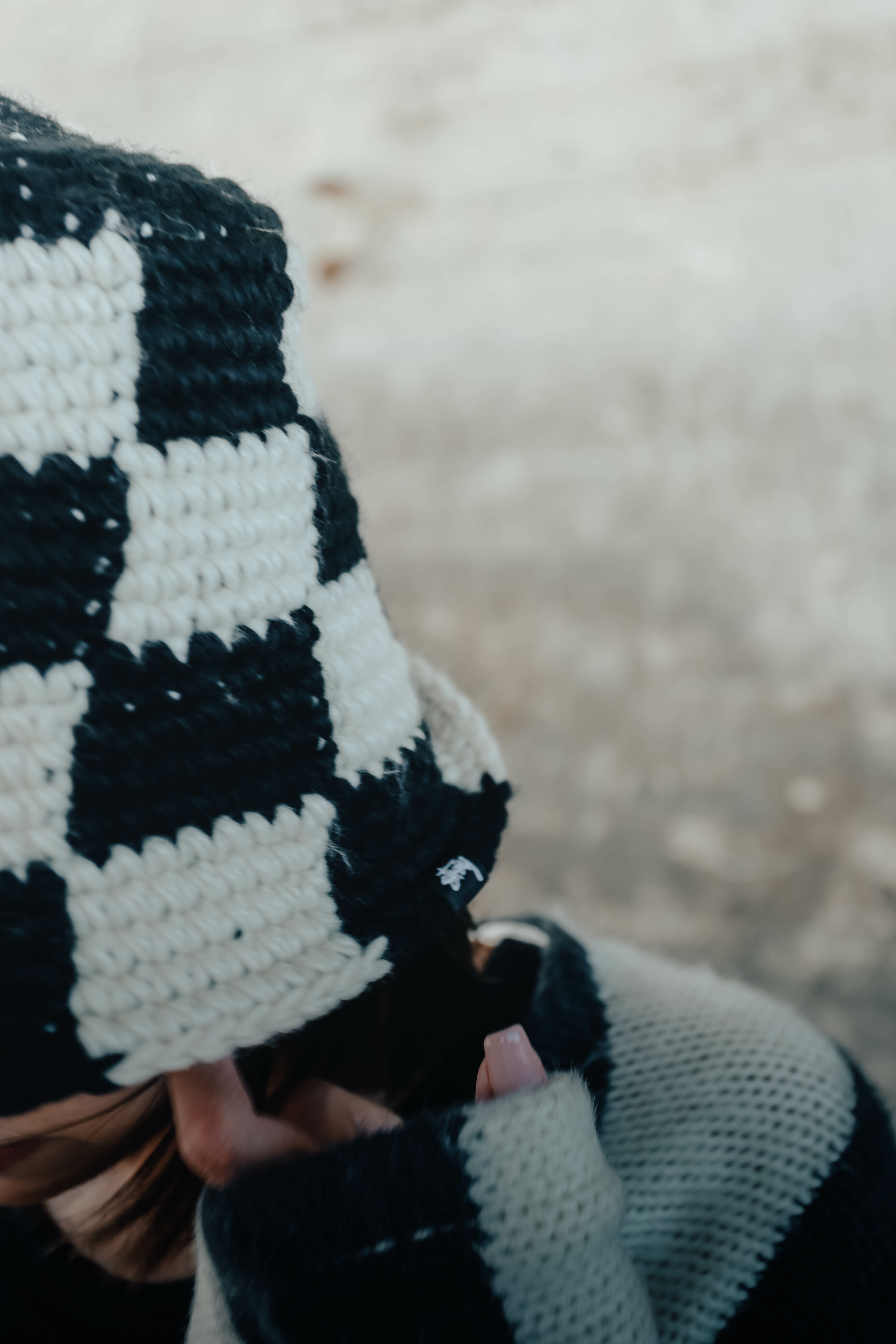 車庫服飾】Stussy 23FA BUCKET HAT CHECKER KNIT