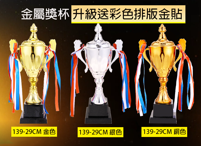 訂製金屬獎杯 升級送彩色排版金貼-29CM B139
