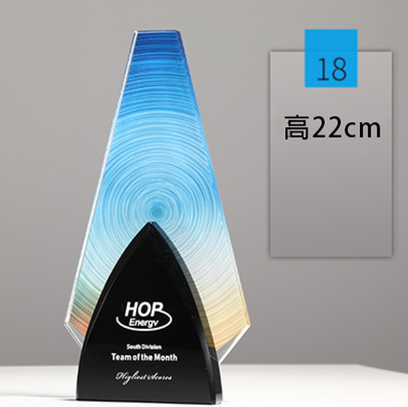 訂製榮譽彩印頒獎牌製作水晶-A18款 升級送激光刻字 A18