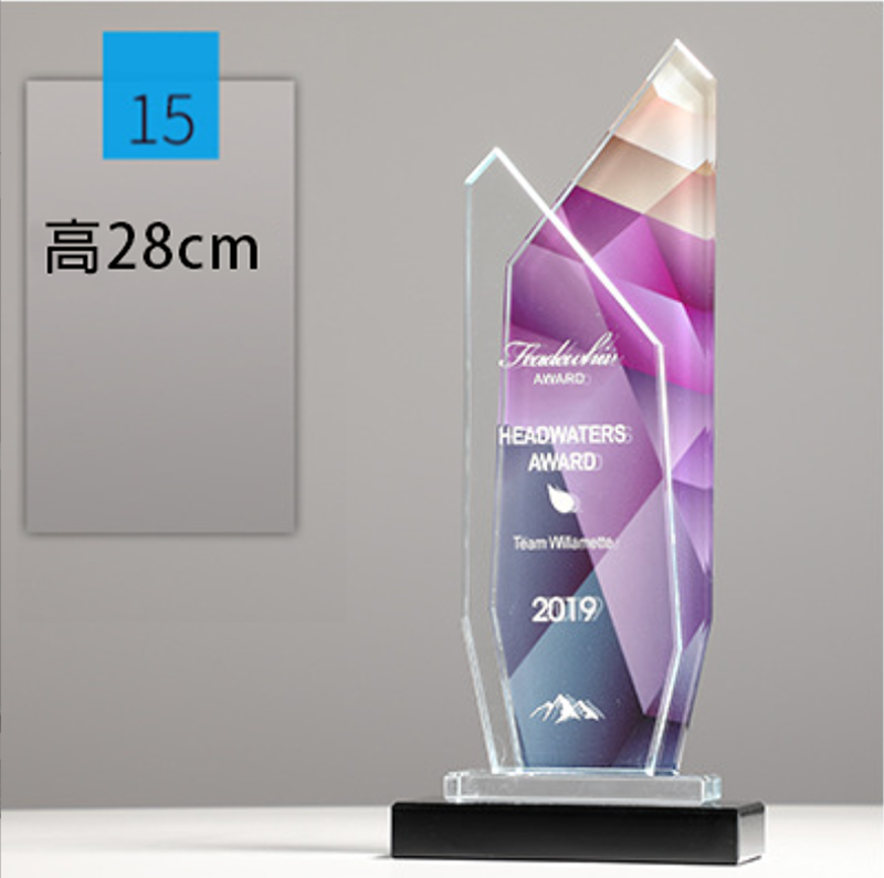 訂製榮譽彩印頒獎牌製作水晶-A15款 升級送激光刻字 A15
