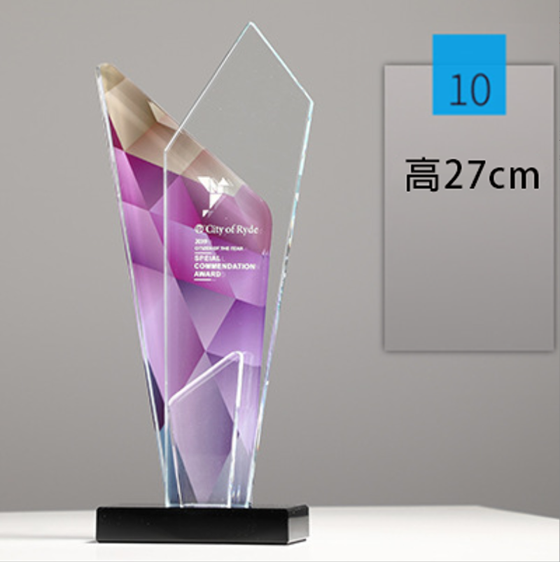 訂製榮譽彩印頒獎牌製作水晶-A10款 升級送激光刻字 A10