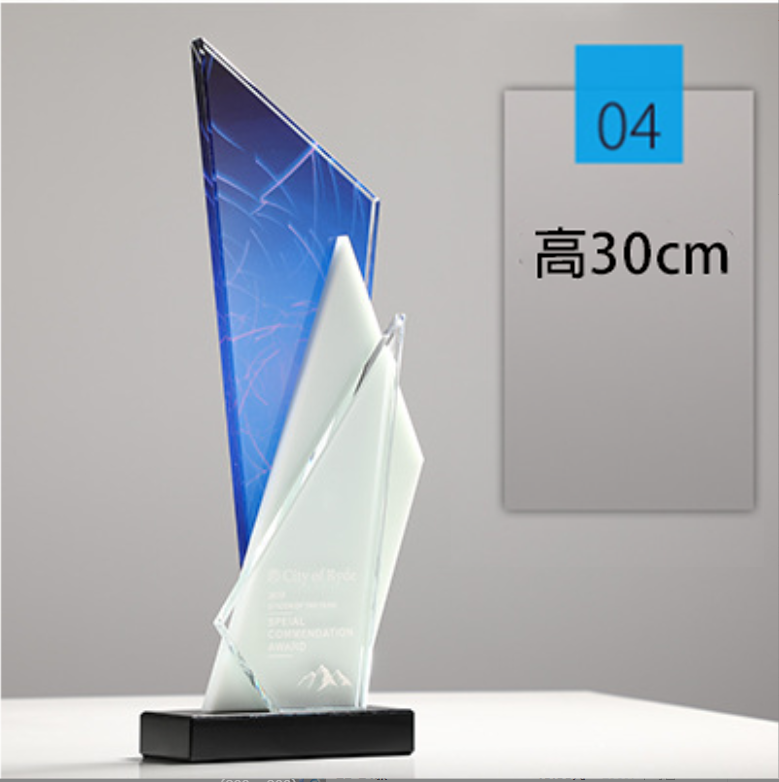 訂製榮譽彩印頒獎牌製作水晶 04款 升級送激光刻字 4567-04
