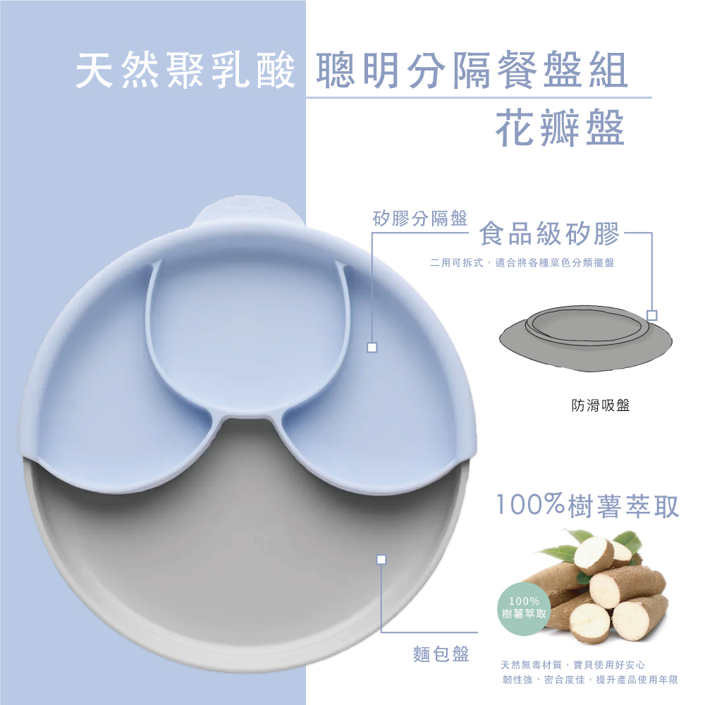 Miniware 天然聚乳酸聰明分隔餐盤組 花瓣盤 Healthy Meal Set