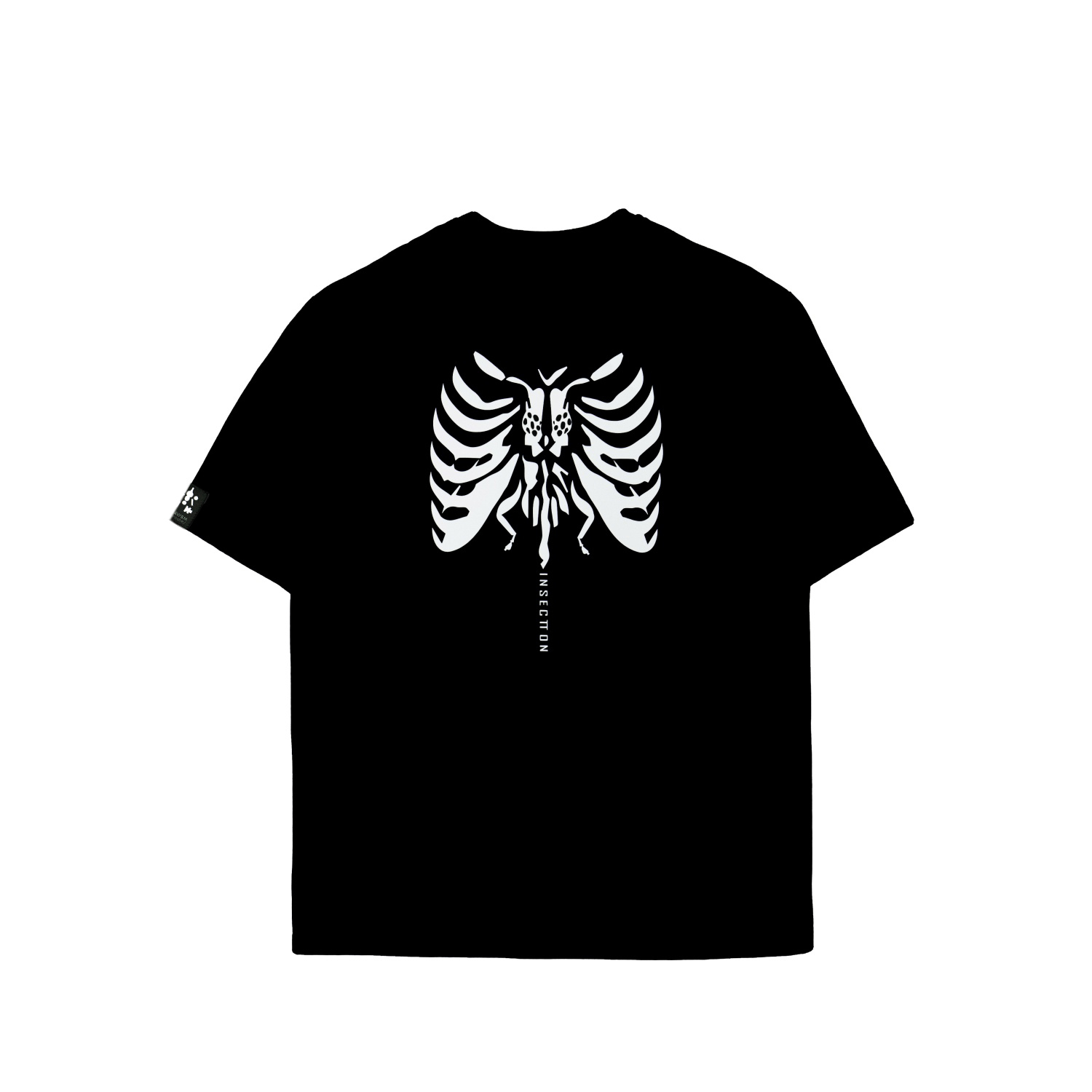 蟲骨印花寬鬆 Tee- 黑