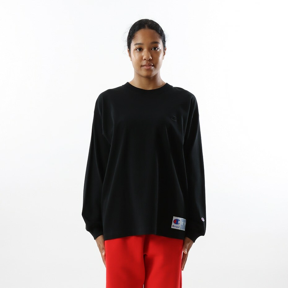 ACTION STYLE系列 男款 寬版素色長袖TEE(黑)