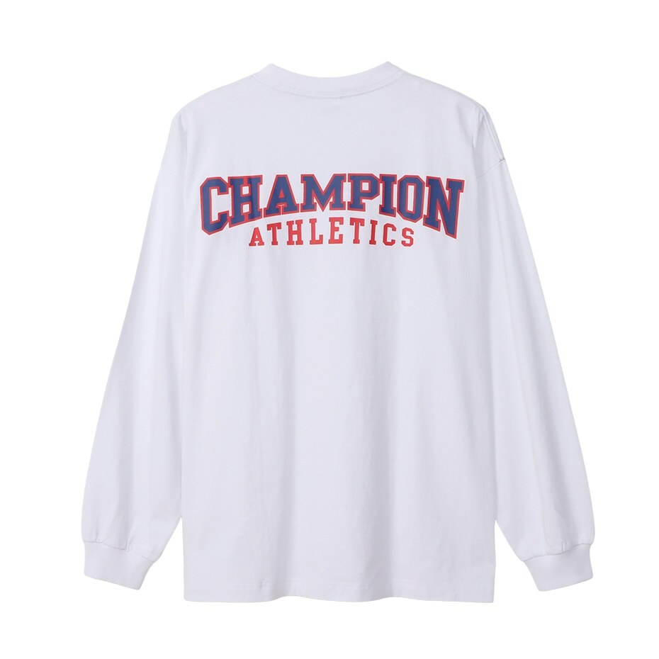 男款-ACTION STYLE 寬版刺繡長袖TEE-白色（C3-Y409-010）