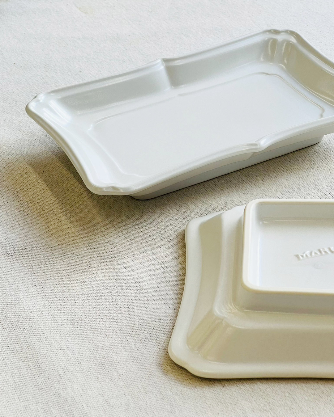 Rinka rectangle plate white｜sobokai