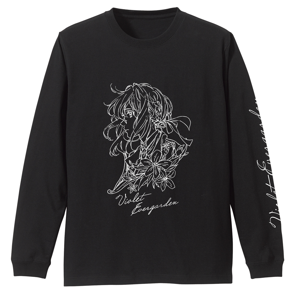Cospa 0324 ｳﾞｧｲｵﾚｯﾄ･ｴｳﾞｧｰｶﾞｰﾃﾞﾝ ｳﾞｧｲｵﾚｯﾄ ｲﾗｽﾄｱｰﾄ ﾛﾝｸﾞｽﾘｰﾌﾞTｼｬﾂ/BLACK