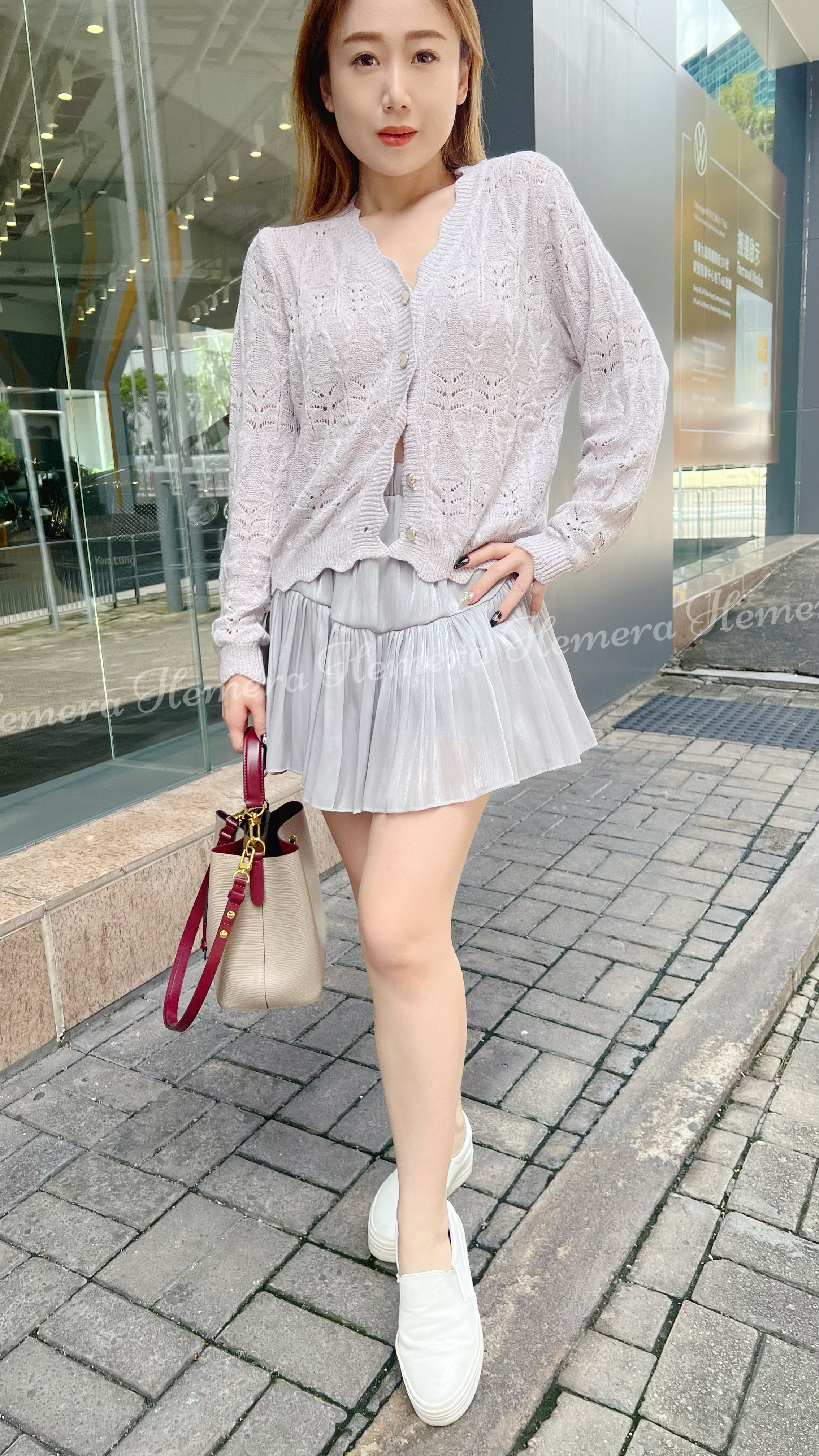 JK23S0940 縷空心心鈕扣外套