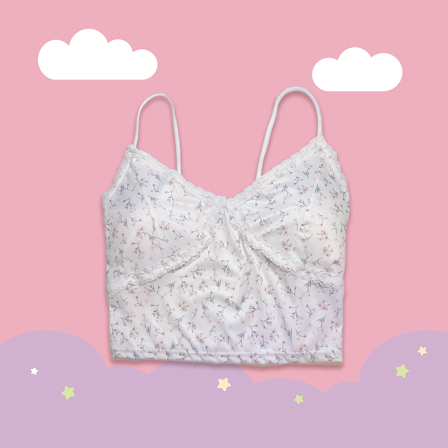 こ♡こ 小碎花蕾絲小可愛背心