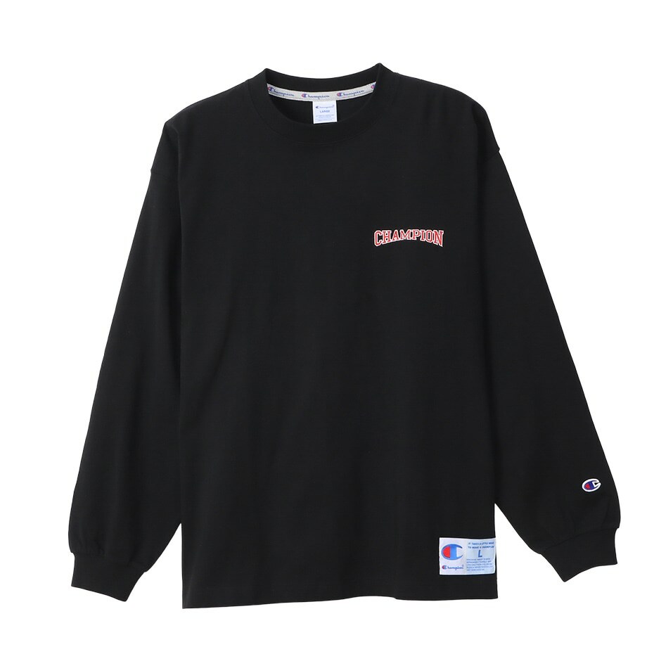 男款-ACTION STYLE寬版刺繡長袖TEE-黑色（ C3-Y409-090）