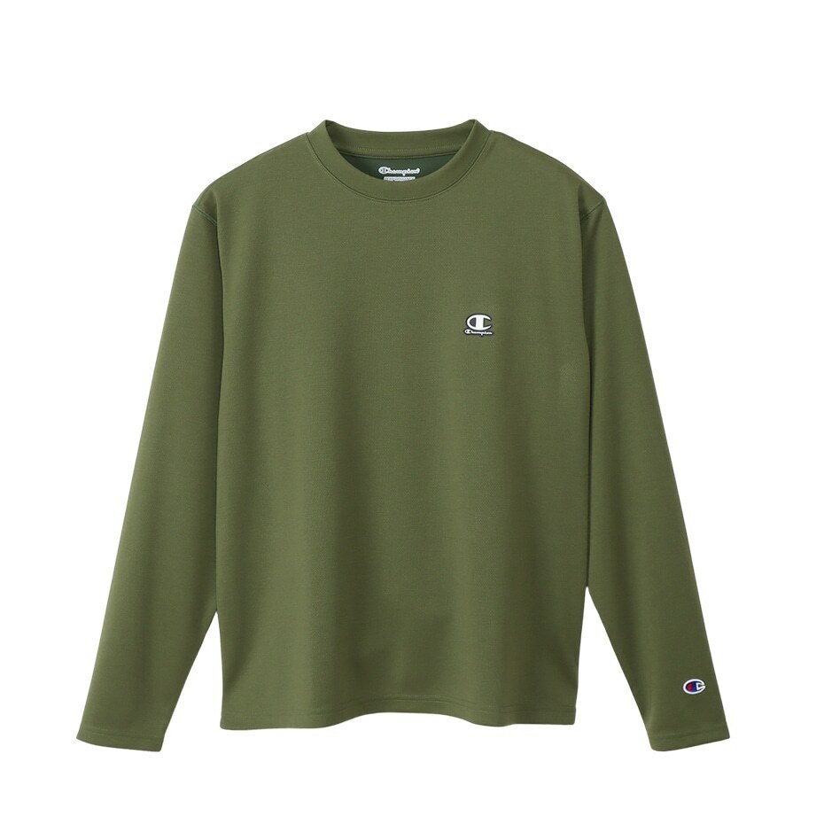 男款-SPORTS 簡約素色快乾長袖TEE-橄欖綠（C3-YS405-655）