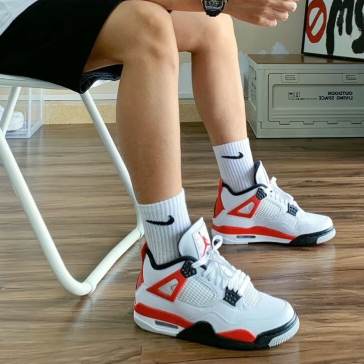 Nike Air Jordan 4 Retro Red Cement 白紅黑 高筒籃球鞋