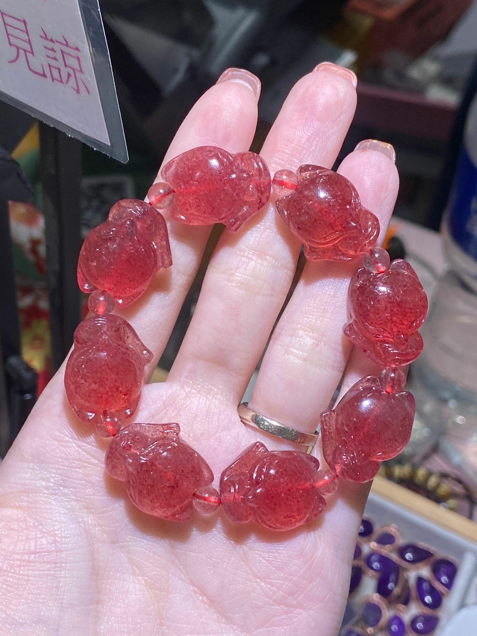 頂級血紅草莓小狐仙手串