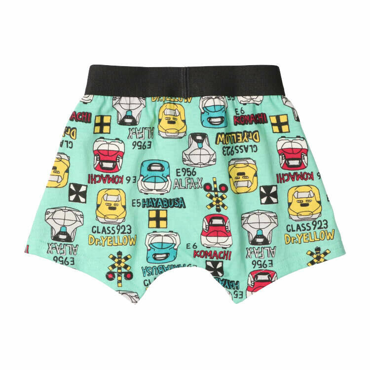 Moujonjon JR 新幹線列車圖案平角短褲 - 綠色