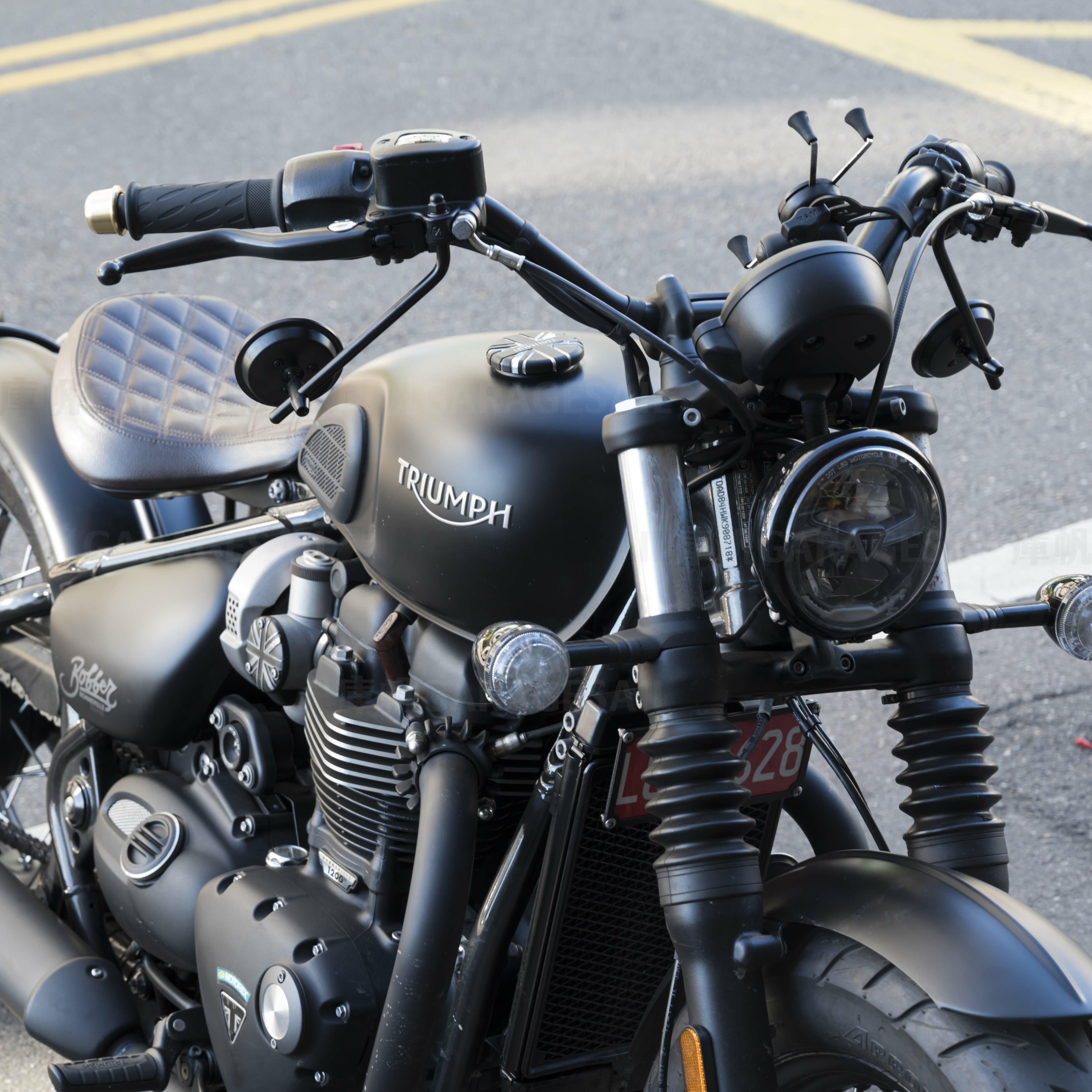 哈雷/凱旋專用 一般位置 後照鏡 3吋圓 - 黑