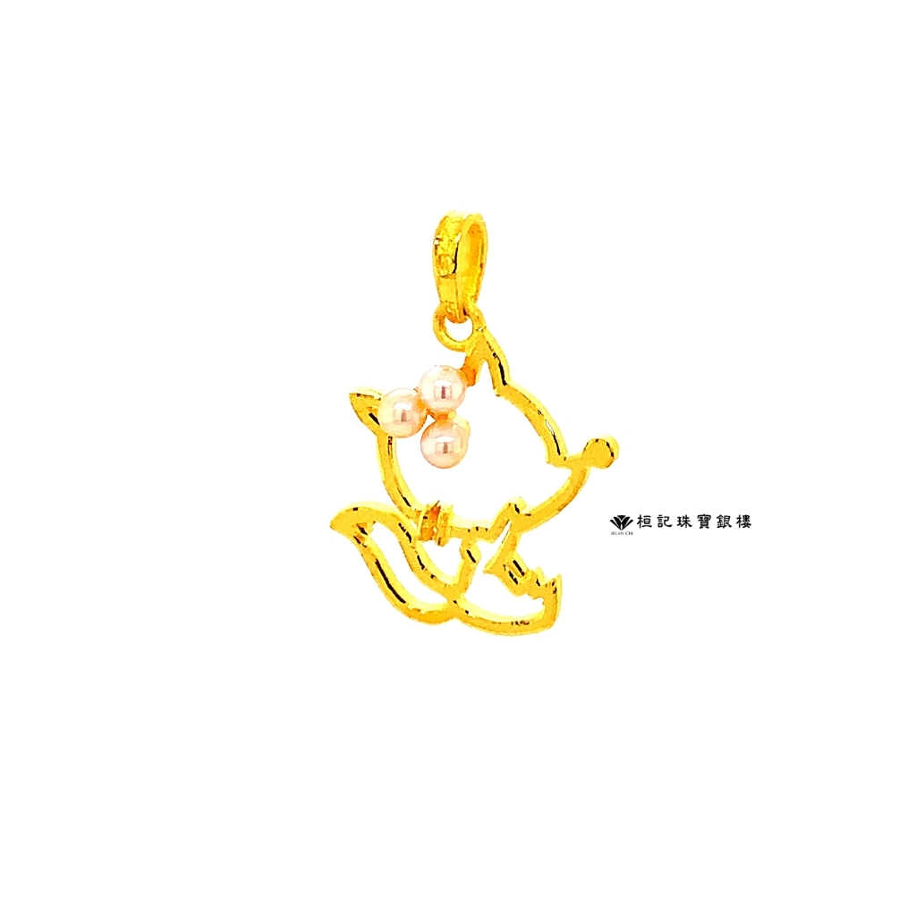 優雅狐狸 黃金墜子