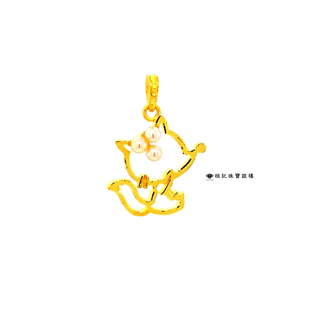 優雅狐狸 黃金墜子