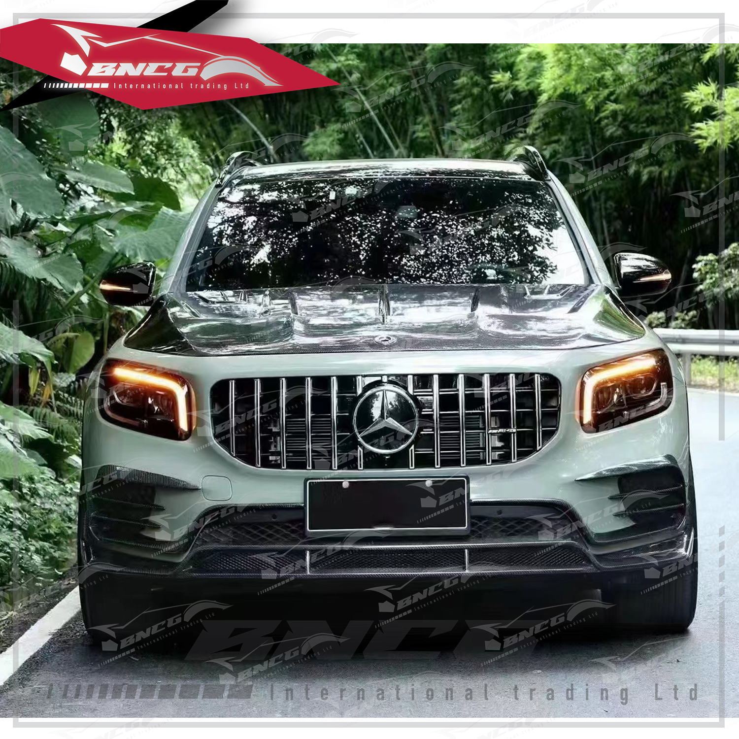 賓士 Benz GLB Class X247 改裝 卡夢 碳纖維 外觀件 空力套件 F款 前下巴 前風刀 引擎蓋 後下巴 尾飾管