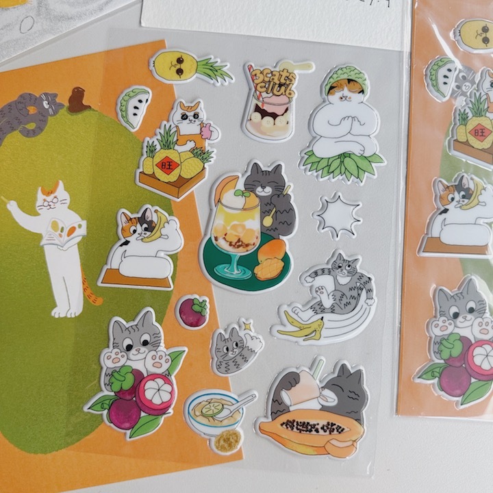 夏日水果泡泡貼紙｜三貓俱樂部