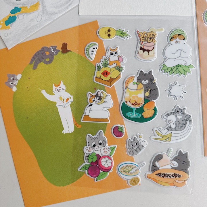 夏日水果泡泡貼紙｜三貓俱樂部