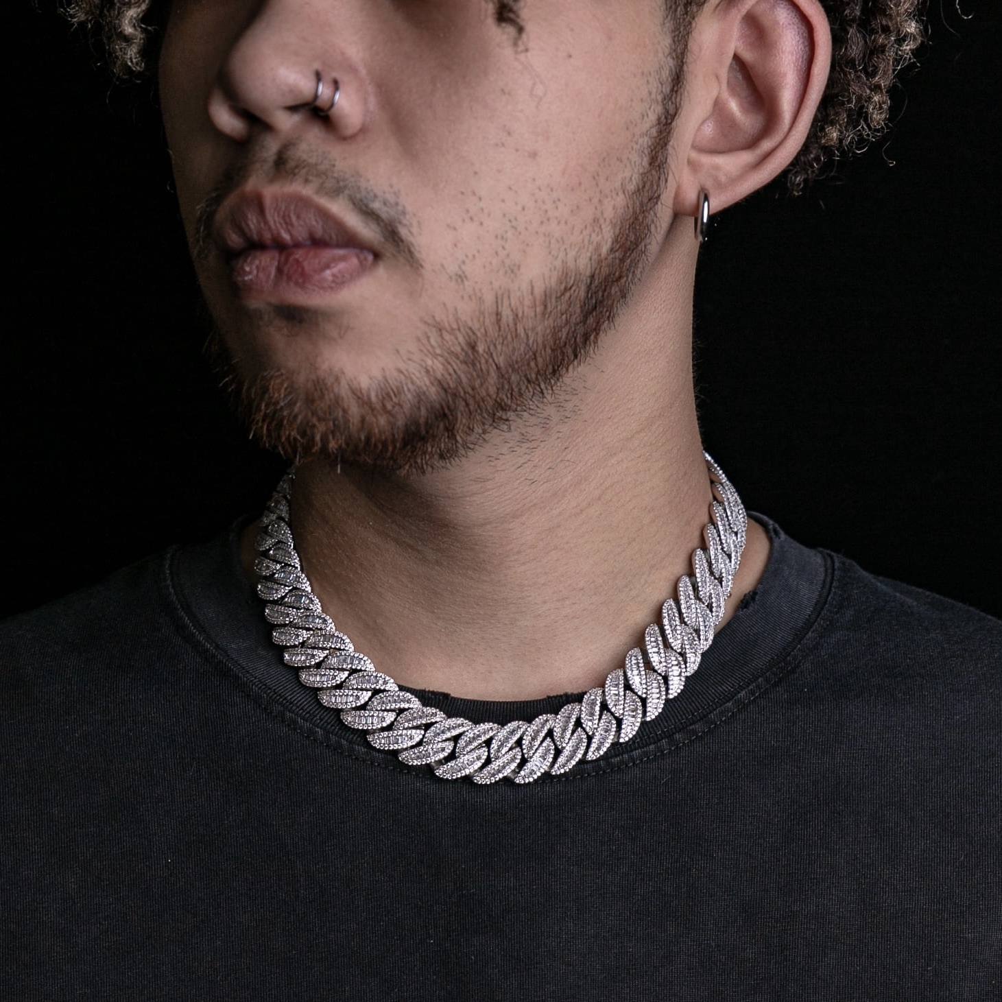 20mmT方混鑲邁阿密古巴項鍊