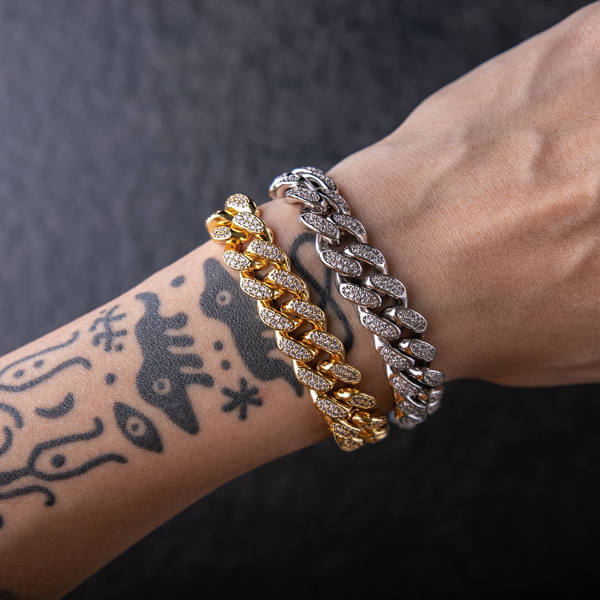 12mm滿鑲邁阿密古巴手鍊