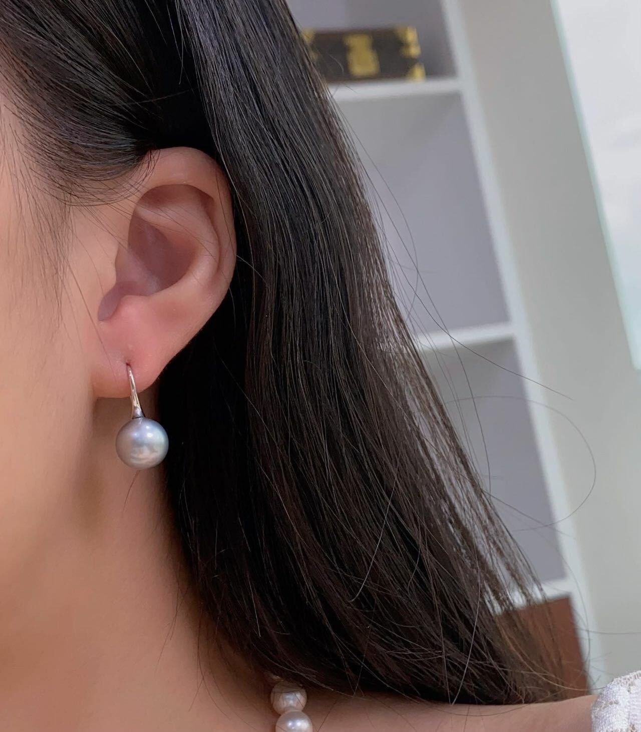 新款❤️大溪地鉑金珍珠耳環 -M