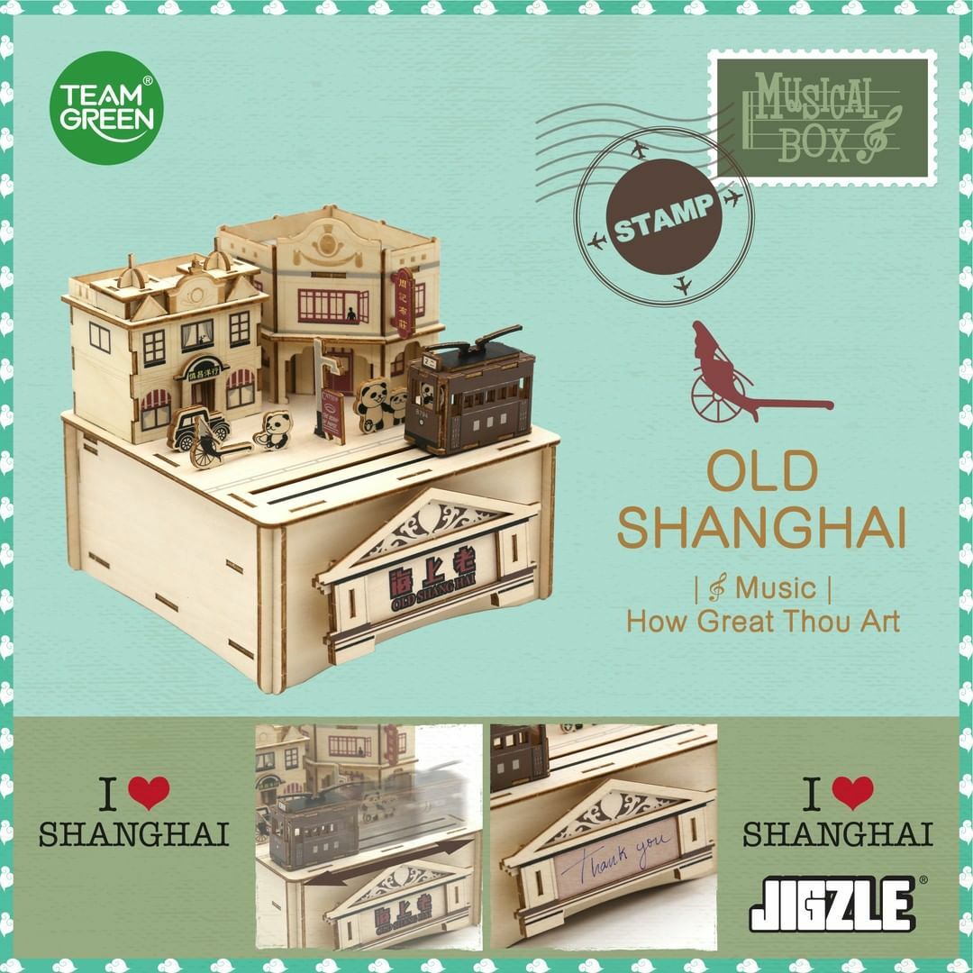 Jigzle 3D Plywood Puzzle - Musical Box:Old Shanghai