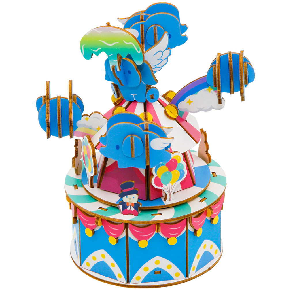 Jigzle 3D Plywood Puzzle Music Box - Flying Baby Elephant