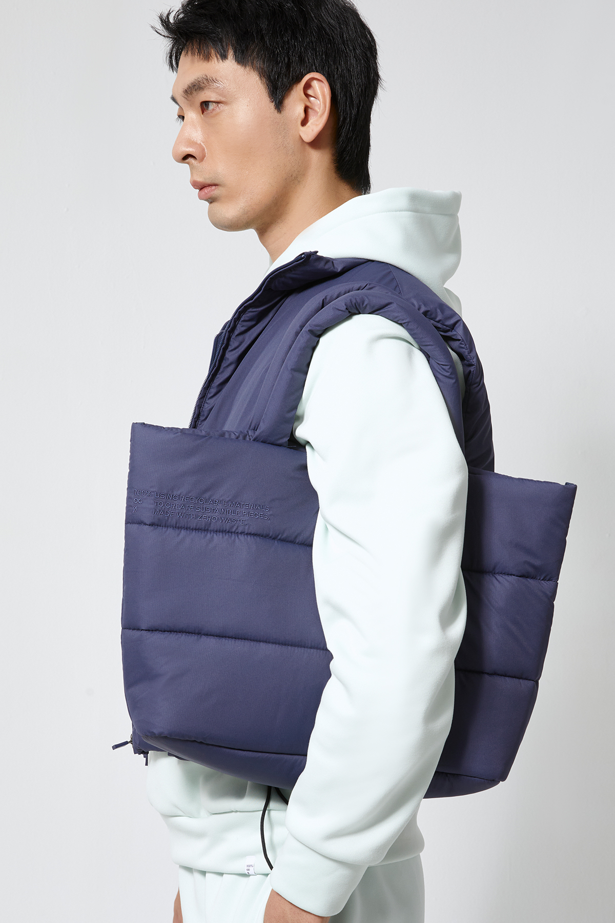 AERO 刺繡鋪棉托特包 UNISEX（靛藍）