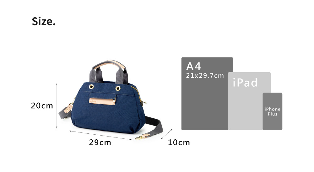 satana Soldier 暖洋洋手提斜背包 海軍藍色 SOS2240-225 尺寸