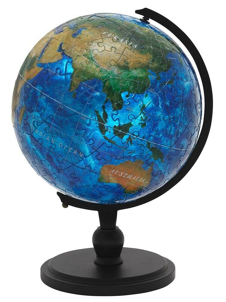 3D 球體拼圖 藍色地球 水族 (球體拼圖) (透明樹脂)