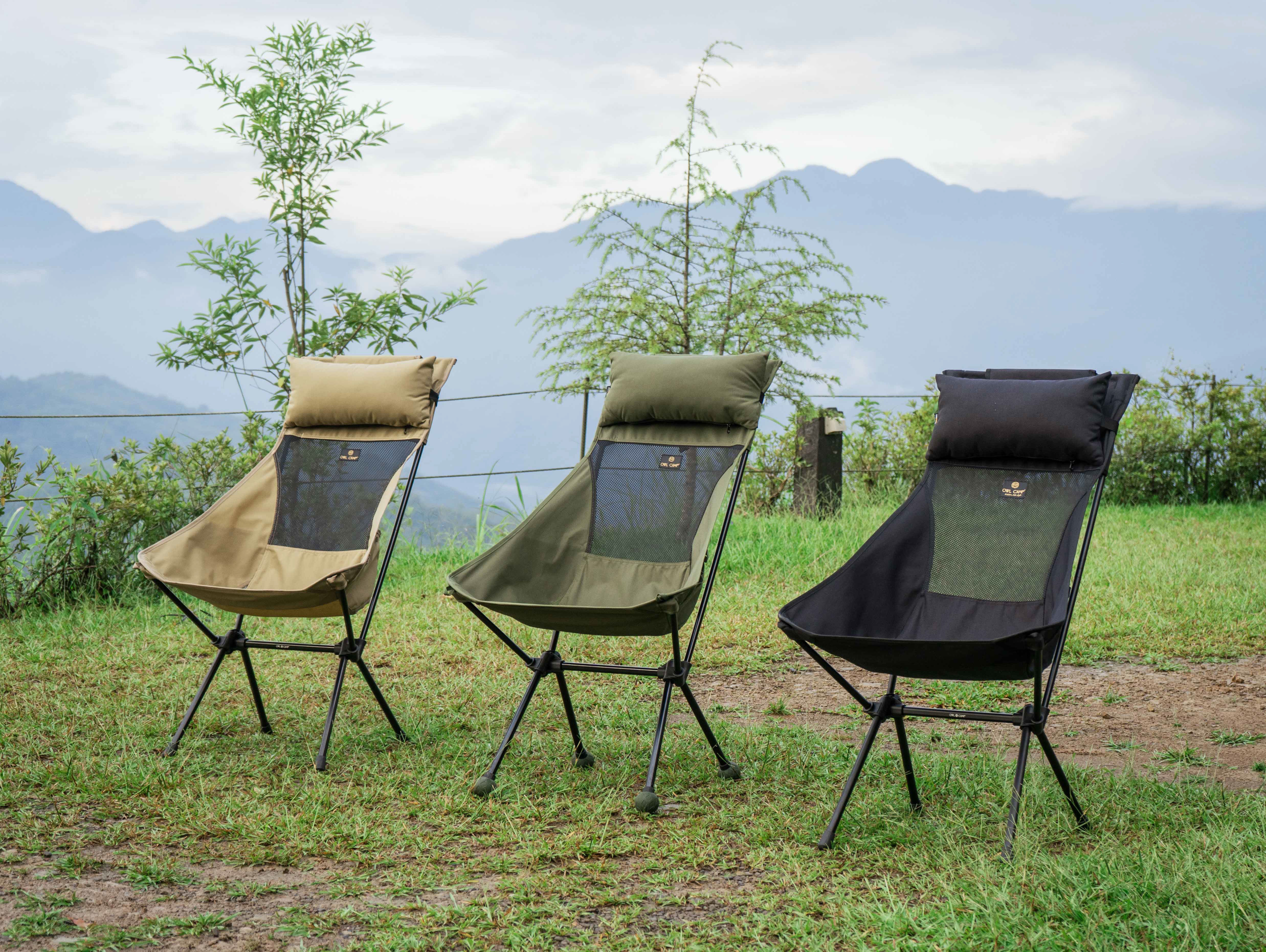 【OWL CAMP】網布高背椅 頭枕加大版 (六色 )