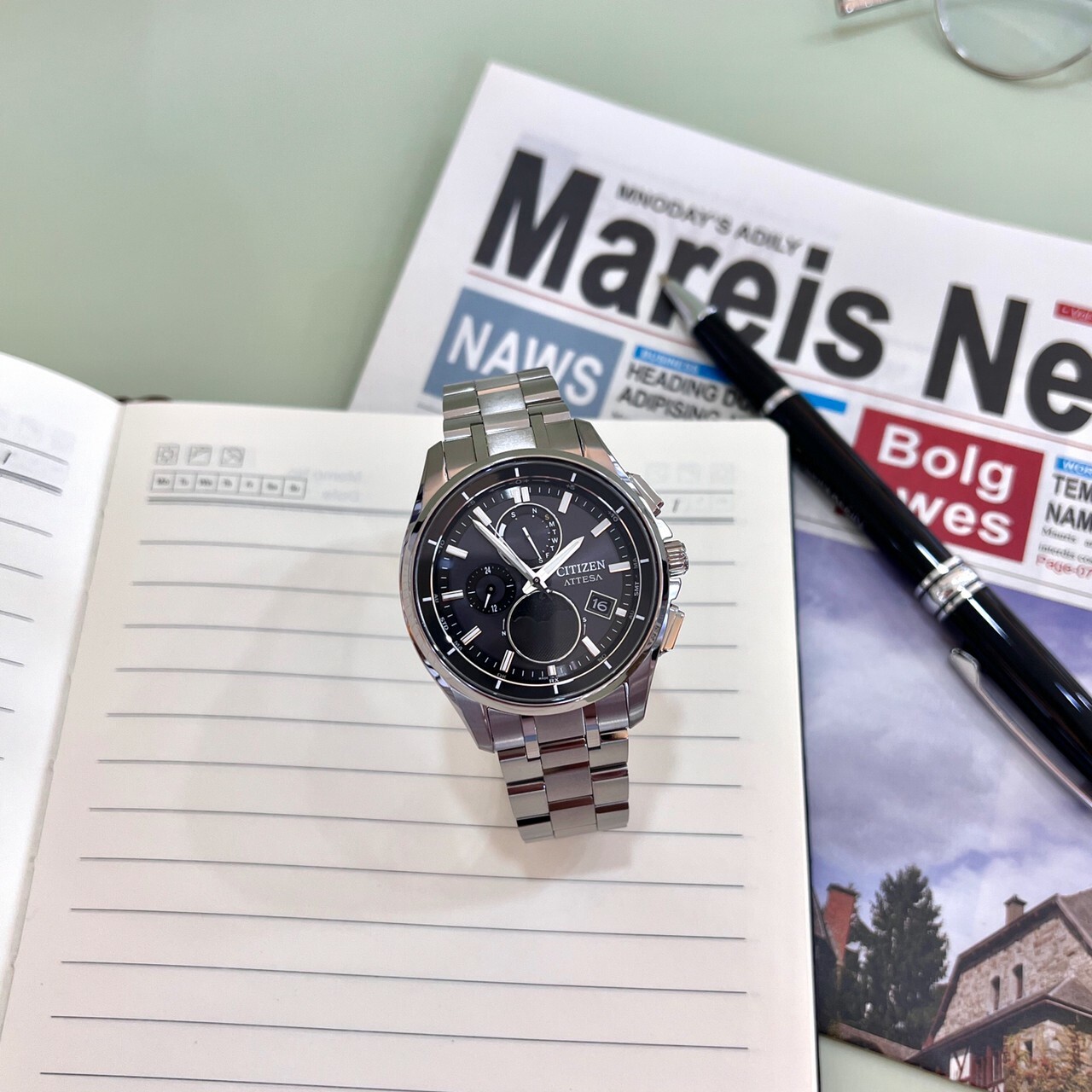 【CITIZEN 星辰】 月相 超級鈦 光動能電波萬年曆手錶 BY1001-66E 41.5mm 現代鐘錶